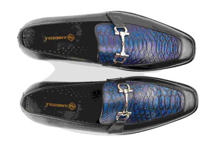 Python Apron Vamp Horsebit Loafer Shoes in Square Toe