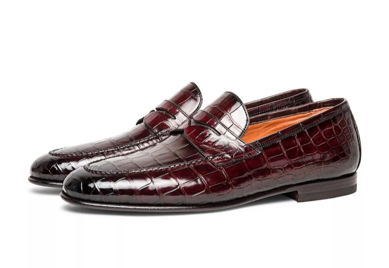 Handmade Crocodile Pattern Burgundy Penny Loafers for Men Luxury Burgundy Penny Loafers in Crocodile Embossed Leather High-Quality Crocodile Pattern Burgundy Penny Loafers Elegant Crocodile Embossed Penny Loafers in Burgundy Men’s Burgundy Penny Loafers with Crocodile Pattern Design Burgundy Crocodile Embossed Leather Penny Loafers for Formal Wear Premium Crocodile Pattern Leather Burgundy Loafers Unique Crocodile Pattern Burgundy Penny Loafers for Men’s Style Genuine Leather Crocodile Pattern Burgundy Penny Loafers Designer Loafers Men Croc Embossed Loafers Luxury Penny Loafers Burgundy Loafers Formal Penny Loafers Men’s Penny Loafers