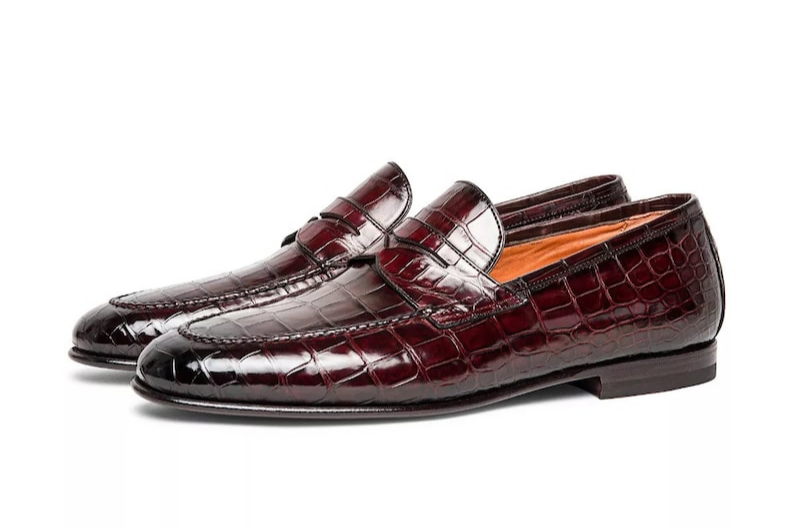 Handmade Crocodile Pattern Burgundy Penny Loafers for Men Luxury Burgundy Penny Loafers in Crocodile Embossed Leather High-Quality Crocodile Pattern Burgundy Penny Loafers Elegant Crocodile Embossed Penny Loafers in Burgundy Men’s Burgundy Penny Loafers with Crocodile Pattern Design Burgundy Crocodile Embossed Leather Penny Loafers for Formal Wear Premium Crocodile Pattern Leather Burgundy Loafers Unique Crocodile Pattern Burgundy Penny Loafers for Men’s Style Genuine Leather Crocodile Pattern Burgundy Penny Loafers Designer Loafers Men Croc Embossed Loafers Luxury Penny Loafers Burgundy Loafers Formal Penny Loafers Men’s Penny Loafers