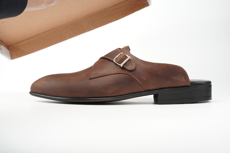 Single Buckle Monk Strap Backless Mule for Men