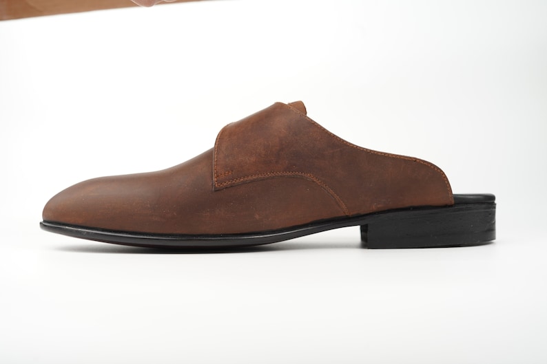 Single Buckle Monk Strap Backless Mule for Men