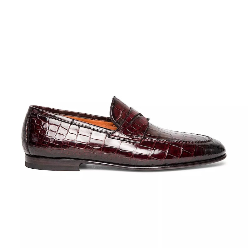 Handmade Crocodile Pattern Burgundy Penny Loafers for Men Luxury Burgundy Penny Loafers in Crocodile Embossed Leather High-Quality Crocodile Pattern Burgundy Penny Loafers Elegant Crocodile Embossed Penny Loafers in Burgundy Men’s Burgundy Penny Loafers with Crocodile Pattern Design Burgundy Crocodile Embossed Leather Penny Loafers for Formal Wear Premium Crocodile Pattern Leather Burgundy Loafers Unique Crocodile Pattern Burgundy Penny Loafers for Men’s Style Genuine Leather Crocodile Pattern Burgundy Penny Loafers Designer Loafers Men Croc Embossed Loafers Luxury Penny Loafers Burgundy Loafers Formal Penny Loafers Men’s Penny Loafers